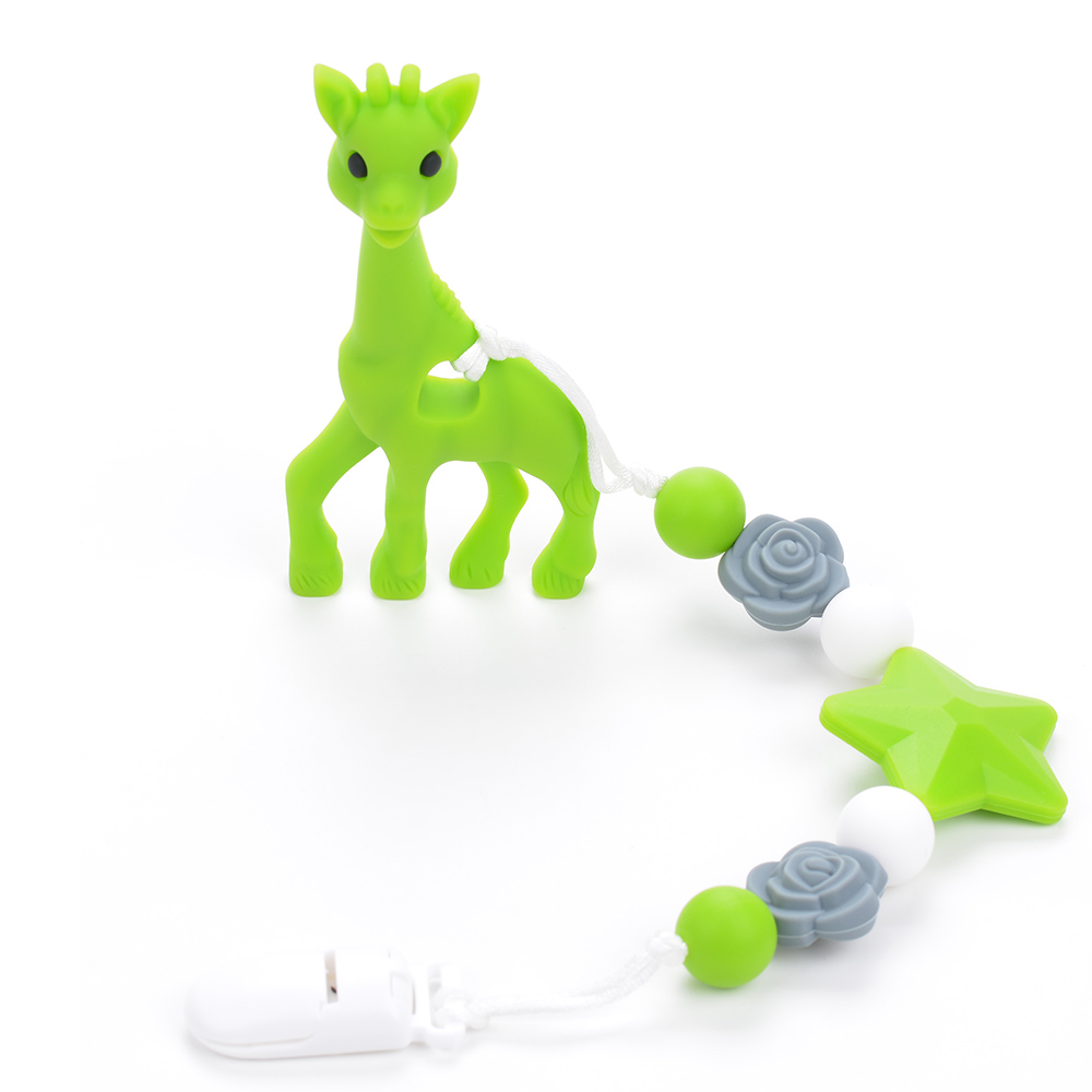 Giraffe Baby Pacifier Teething Clip